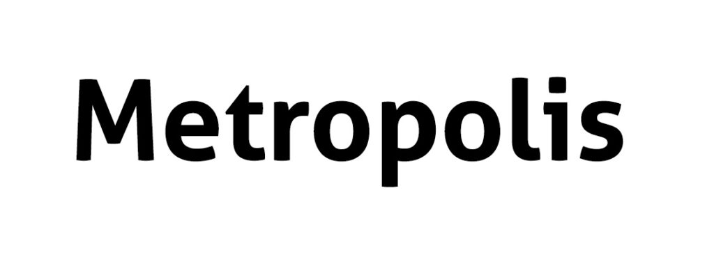 Wort „Metropolis” in der Schriftart Aller Bold geschrieben