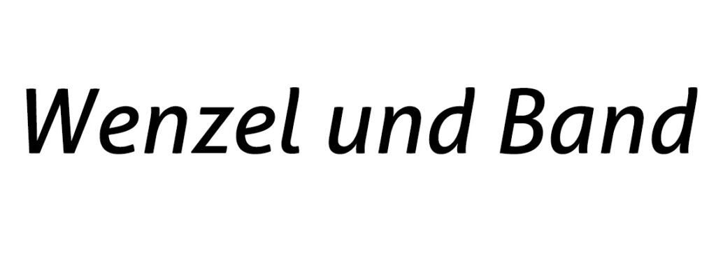 Wort „Wenzel und Band” in der Schriftart Aller Italic geschrieben