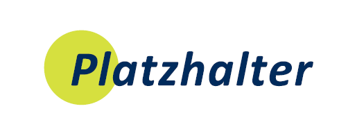 Ein hellgrüner Kreis auf weißem Untergrund. Rechts neben dem Kreis steht das Wort "Platzhalter" in dunkelblau geschrieben.