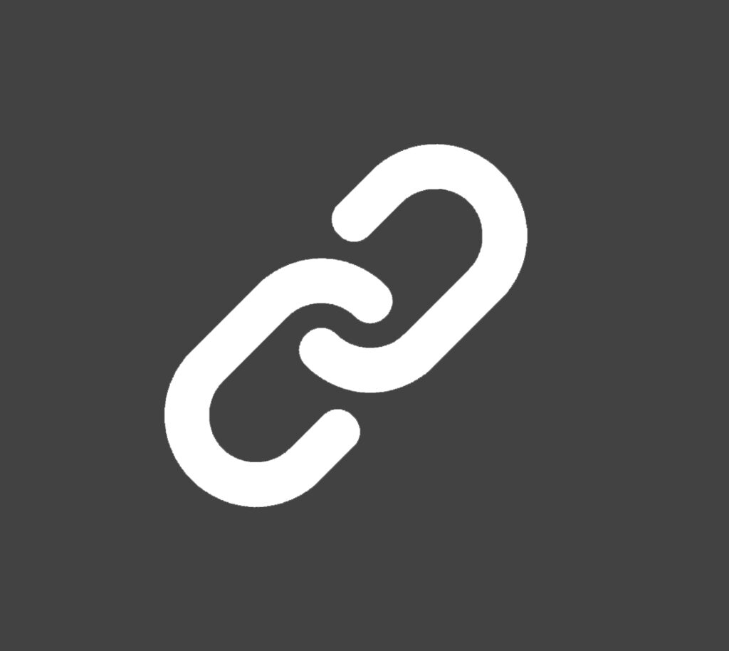 Icon Link-Shortener weiß auf grau
